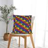 Pillow Cover Purple Orange Gradient Autism Awareness Puzzle Novelty Pillow Case For Sofa Car Home Decor Pillowcases