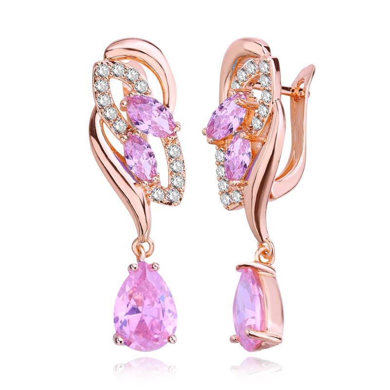 

Серьги-клипсы MINTHA, модные серьги цвета розового золота, свадебные повседневные модные украшения, серьги с синим цирконием для женщин, свадебные серьги B