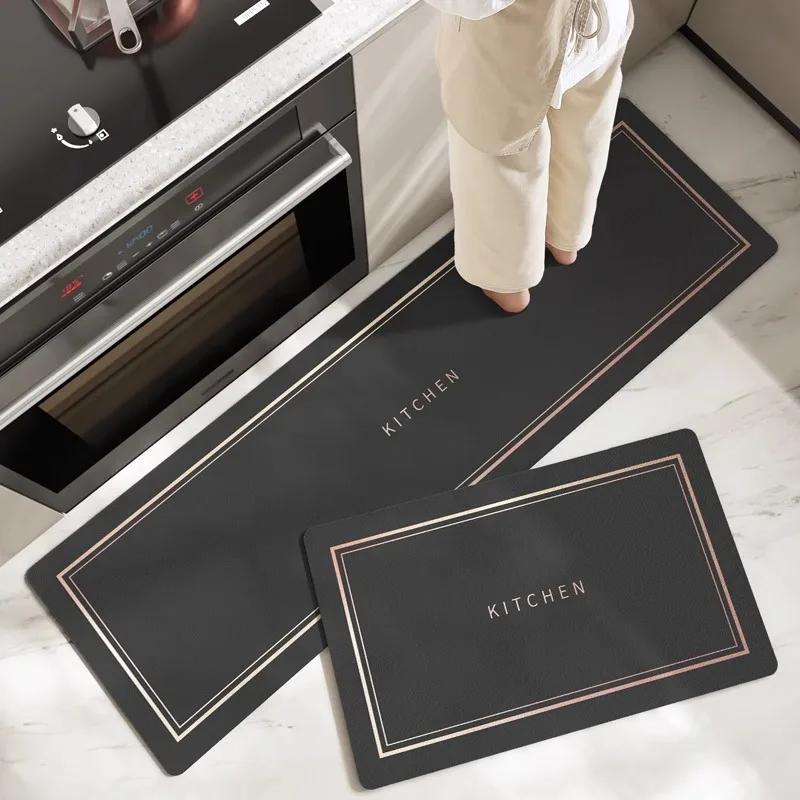Blue Kitchen Floor Mats Non-slip Absorbent Carpet Set Size Suitable for Kitchen and Bathroom Modern Simple Home Decoration Rugs
