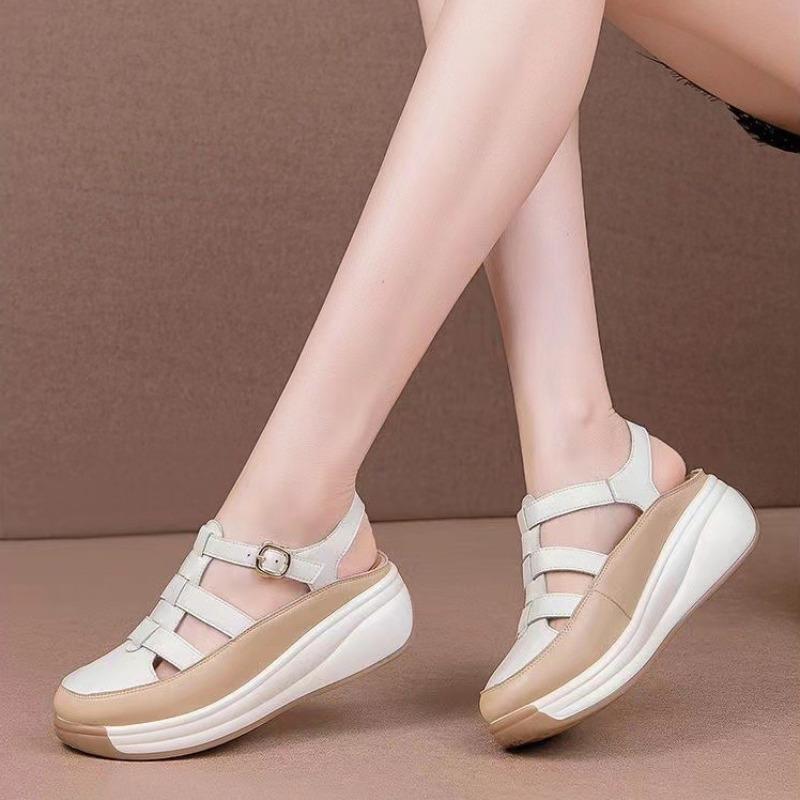 Women Roman Baotou Sandals Slippers Summer New Hollow-out Wedges Woman Casual Shoes 2025 Luxury Female Platform Sandalias Mujer