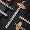 Stainless Steel Chopsticks Reusable Household Round Metal Chop Sticks Japanese Sushi Food Stick Kitchen Tableware Cutlery