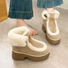 Ankle Women's Snow Boots Fur Fashion High Heels Shoes Chunky Warm Winter Boots Designer Short Plush Short Botas De Mujer