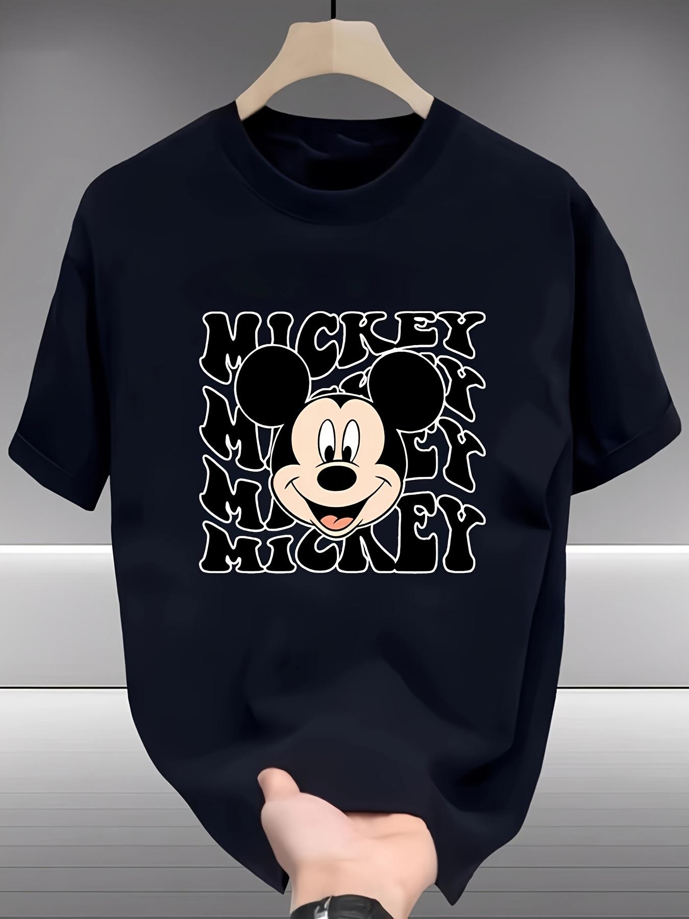 Disney Licensed Mickey Mouse Graphic T-shirt - Black with White Print XXXL