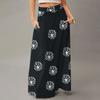 Women's Casual Leisure Foldable Dot Print High Waist With Pocket Draped  Relaxed Long Maxi Skirt