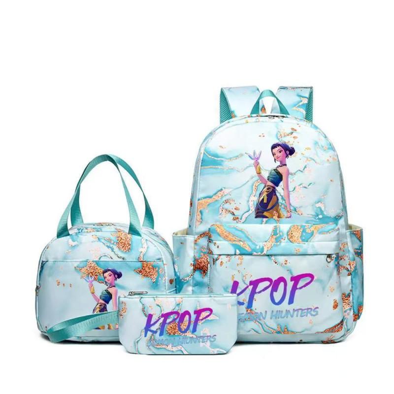 K-Pop Anime Girl Group Themed Backpack Set With Lunch Bag Pencil Case School Kids Oxford Fabric Lightweight Ergonomic Design
