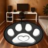 1pc Paw Print Heart Round Chair Mat Office Area Rug - Non-Slip, Floor Mat for Office, Bedroom, Ideal Home Decor Gift P0105102