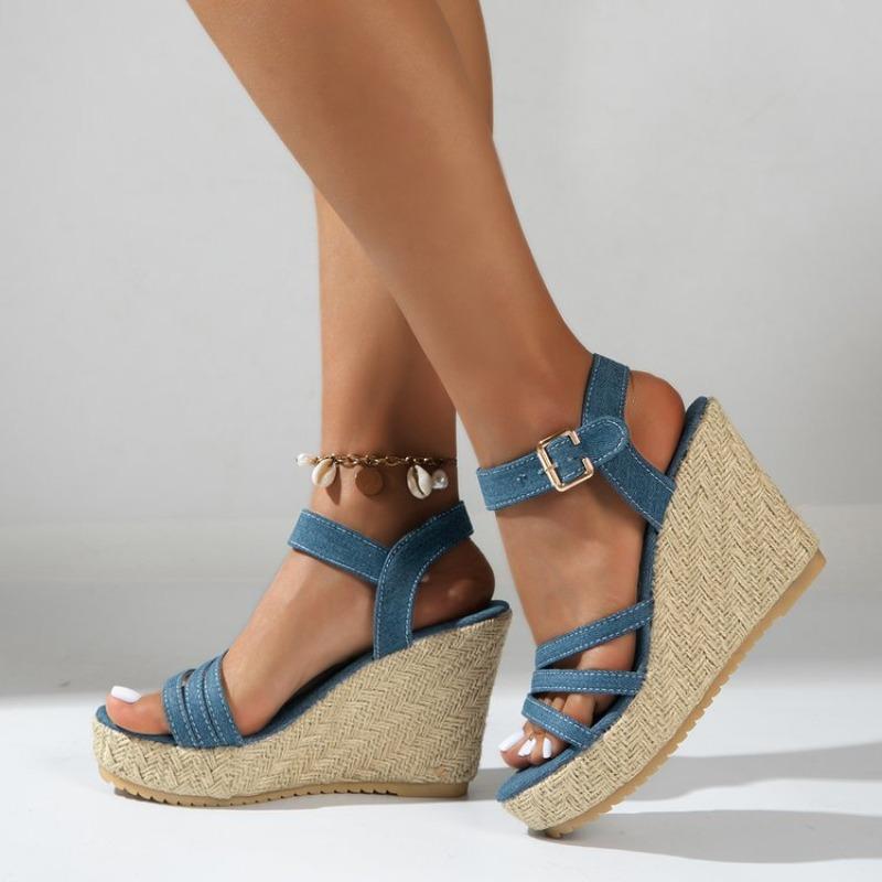 Shoes for Women Plus Size Summer Fashion Platform Wedges Peep Toe Sandals Casual Non-slip Beach Footwear Women Sandals 36-42