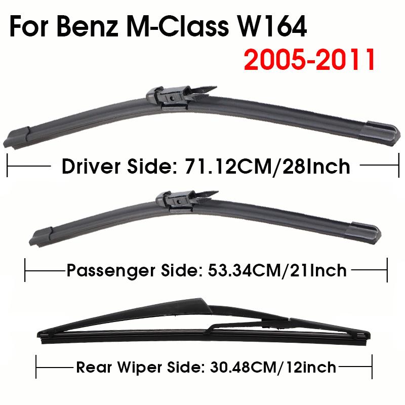 28"+21"+12" Car Wiper Blade For Mercedes-Benz M-Class W164 2005-2011 Windscreen Front Rear Wipers Blade Set Auto Accessories
