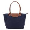 Le Pliage metalowe okucia zapięcie na zatrzask torba shopper z płótna z recyklingu torba na zakupy torba ręczna na ramię damska granatowa L2605089P68