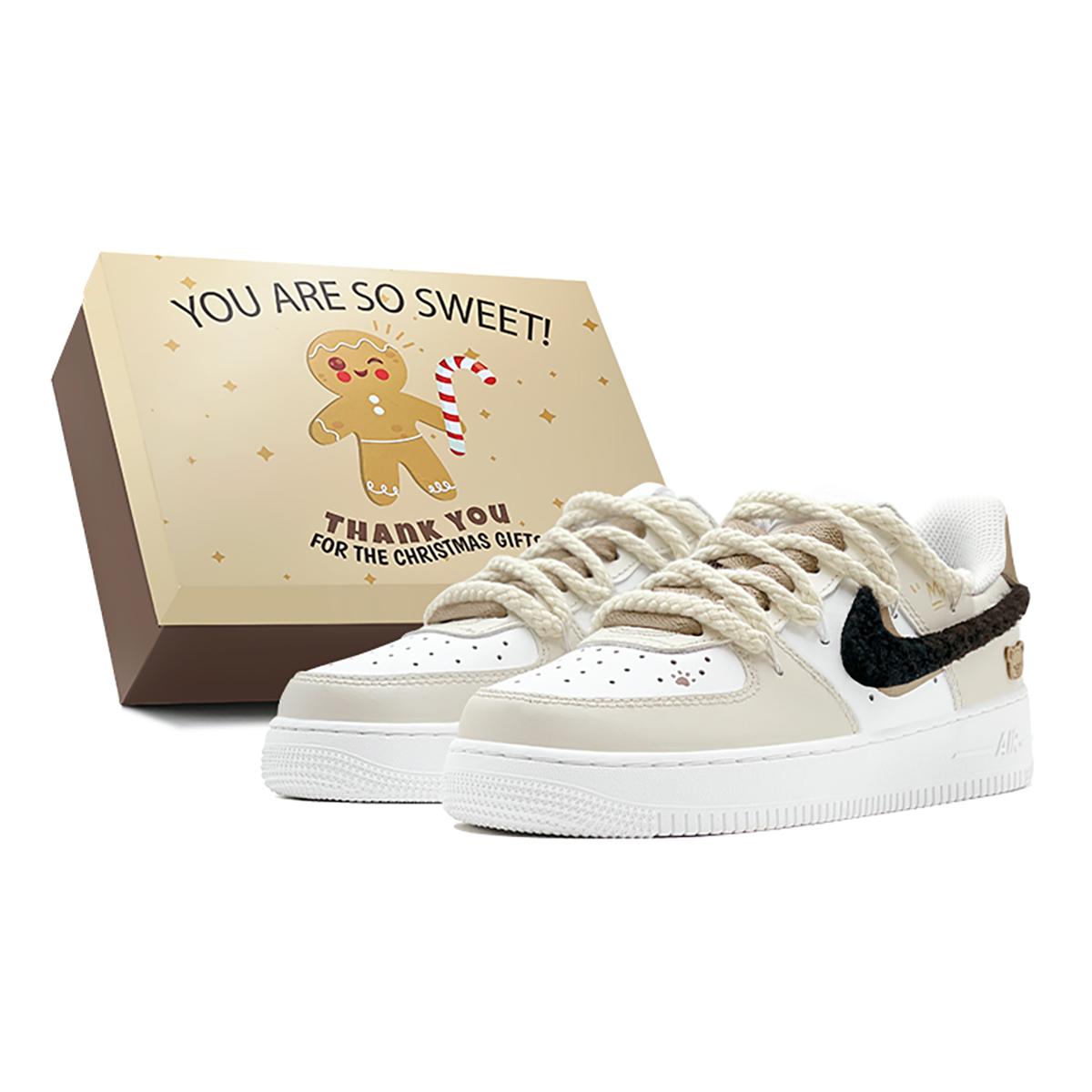 

Nike Air Force 1 Air Force 1, Christmas Treat, Rope Bear Low top Skateboard Shoes Men s Brown White CW2288-111(TeamS-S-BOX) 45