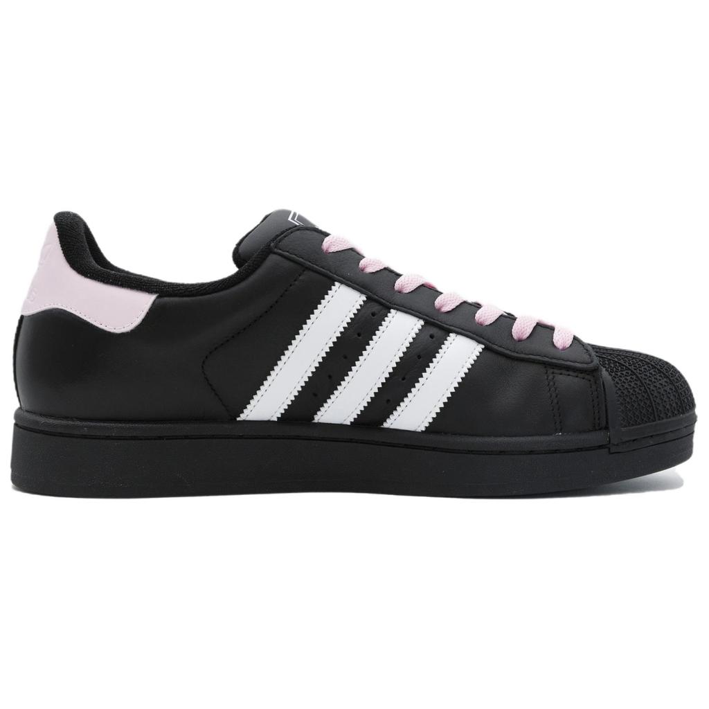 adidas Originals Superstar 2 Starlight Leather Height Increasing Low Top Skateboard Shoes Unisex Black Pink JI0079(Team335-1)