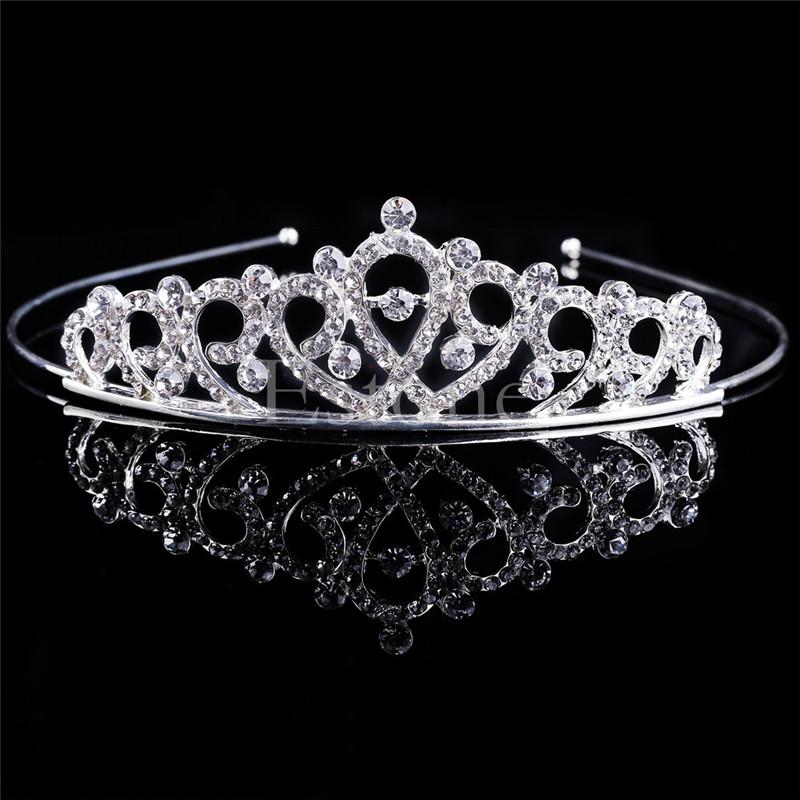 Boda Nupcial Princesa Cristal Austriaco Tiara Corona Velo Accesorio para el Cabello Para Niñas Niños Tiara Corona Joyería para el Cabello