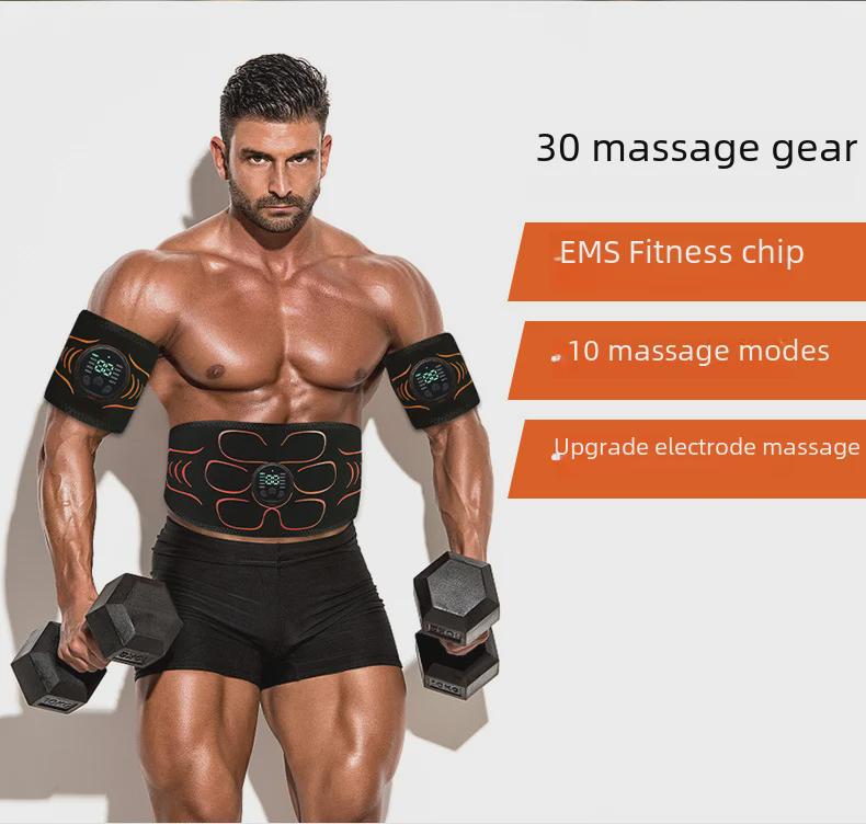 EMS Fitness Muscle Patch: Silicone Pulse Belt for Abdominal, Arm, and Leg Massage