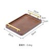 Vintage Nanmu Bamboo Tea Tray with Dual Metal Handles Kosher Je New Year & Festival Serving Platter for Cups/Cakes
