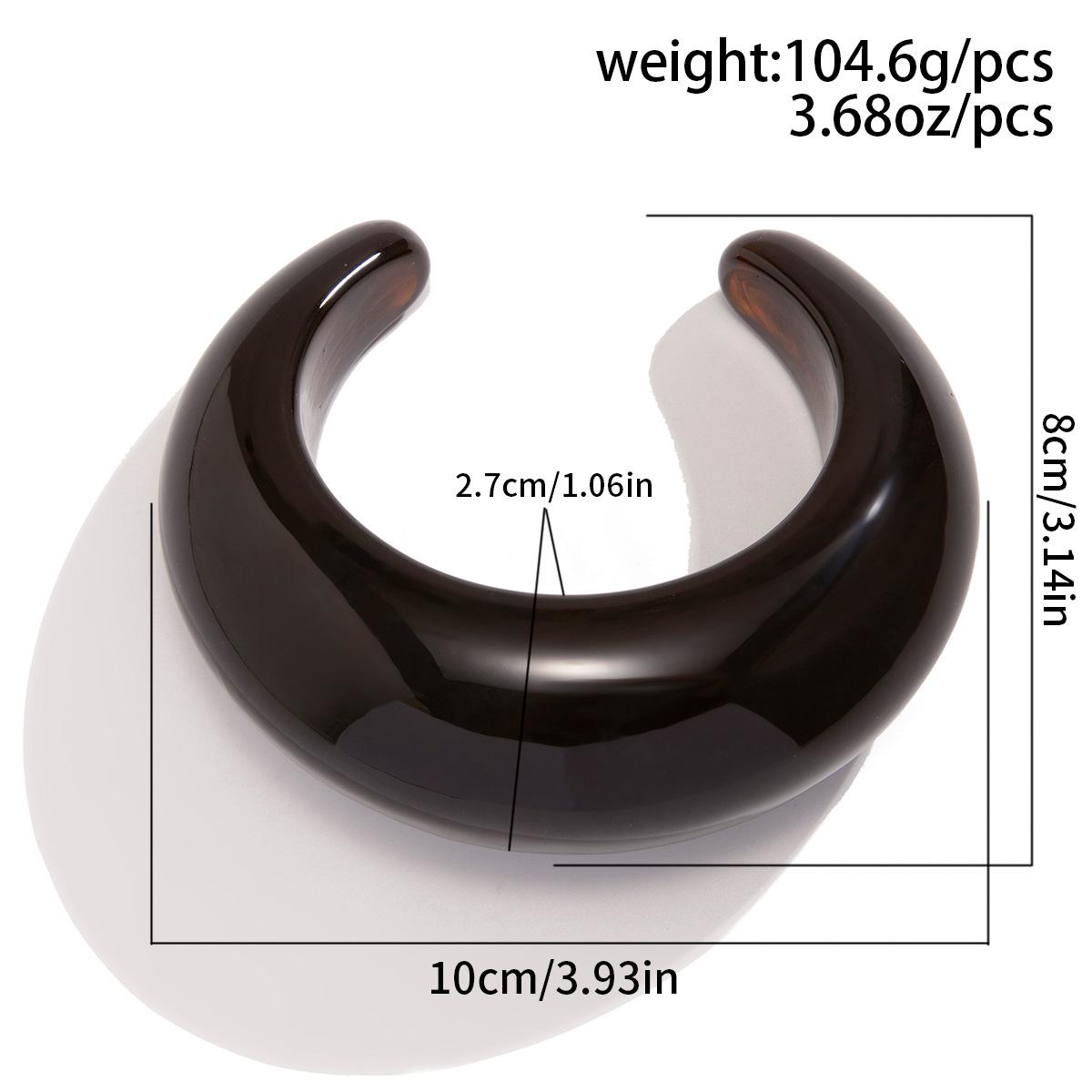 

Аксессуары преувеличенный браслет из смолы модный полумесяц дизайн браслет чувство браслет темно-коричневого