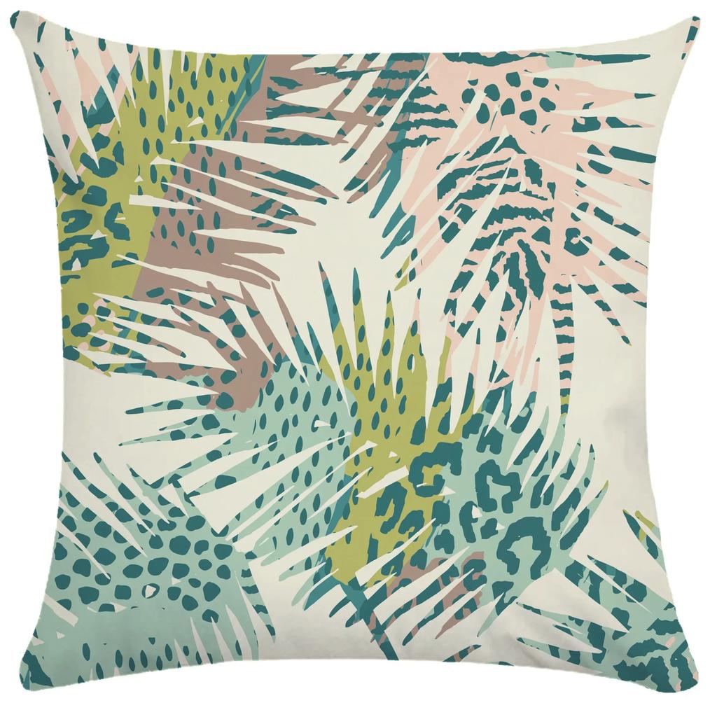 Plant Leaf Pillowcase Soft Short Plush Cushion Cover Tropical Rainforest Pillow Case Cushion Cover Throw Pillowcase 50X50 Pillow