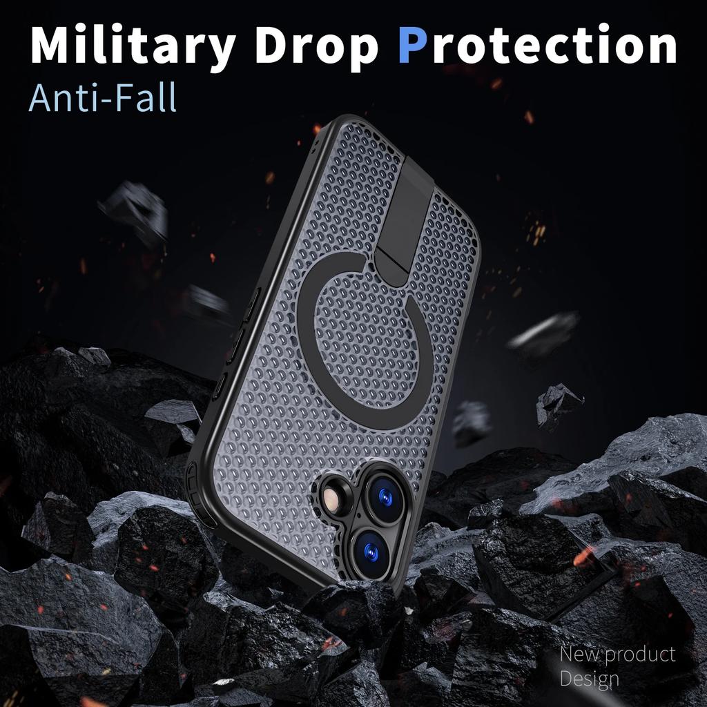 For Iphone17 Hard Cell Phone Bag Stand Case for Iphone 17 Pro Max 16e 16 17 Air Plus Iphone17 Iphone16 Dual Layer Funda Capa