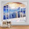 3D Window View Decoration Tapestry Hippie Wall Boho Style Decorative Tapestry Bedroom Dorm Wall Tapestry