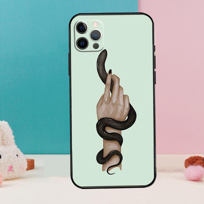 

Hand Snake Phone Case For iPhone 17 Air 16 15 14 13 11 12 Pro Max 12 13 mini 15 16 Plus 16e Cover Coque iPhone 15Pro MAX