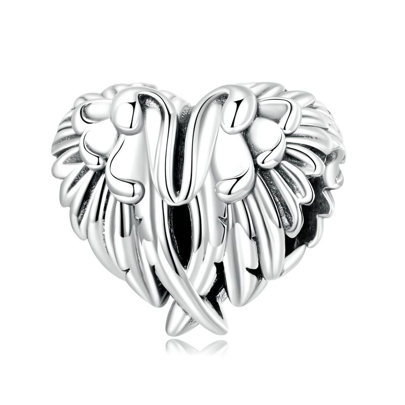 BAMOER 925 Silver Mother & Daughter Bead Affinity Heart Charm for Women Bracelet Bangle DIY Mother's Day Gift BSC687