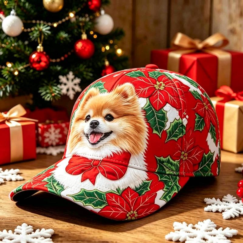 New Christmas Hat Digital Printing Fashion Bent Bend Baseball Cap Retro Baseball Cap