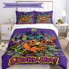3pcs Scooby-Doo Bedding Set Duvet Cover Closure Includes 1 Duvet Cover & 2 Pillowcases, Soft and Comfortable for All Seasons.