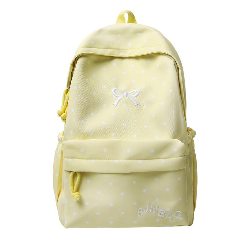 

Campus Schoolbag Student Polka Dot Backpack Large Capacity Women s Backpack жёлтый