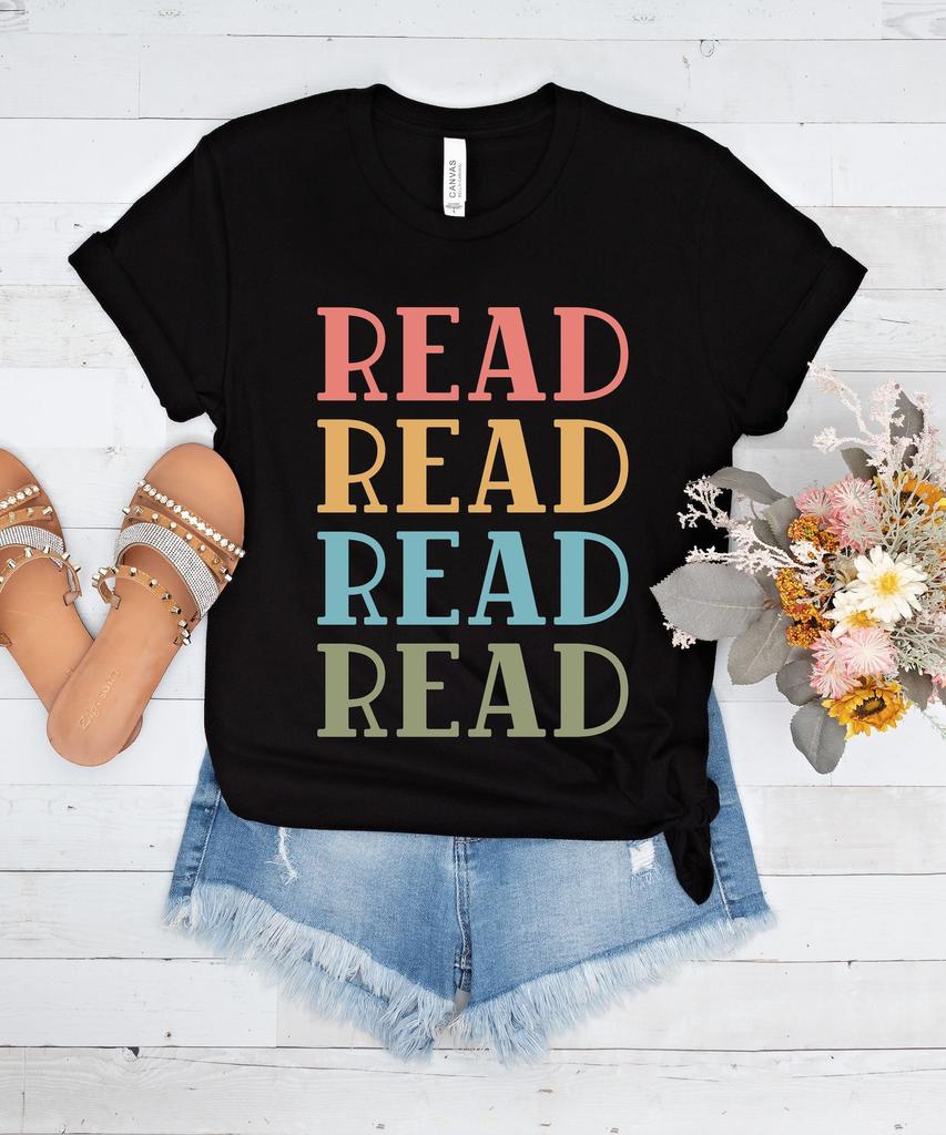 read read read read, book lover tee, book lovers tshirt, teachers gift, librarian gift, gift for him, educational gift