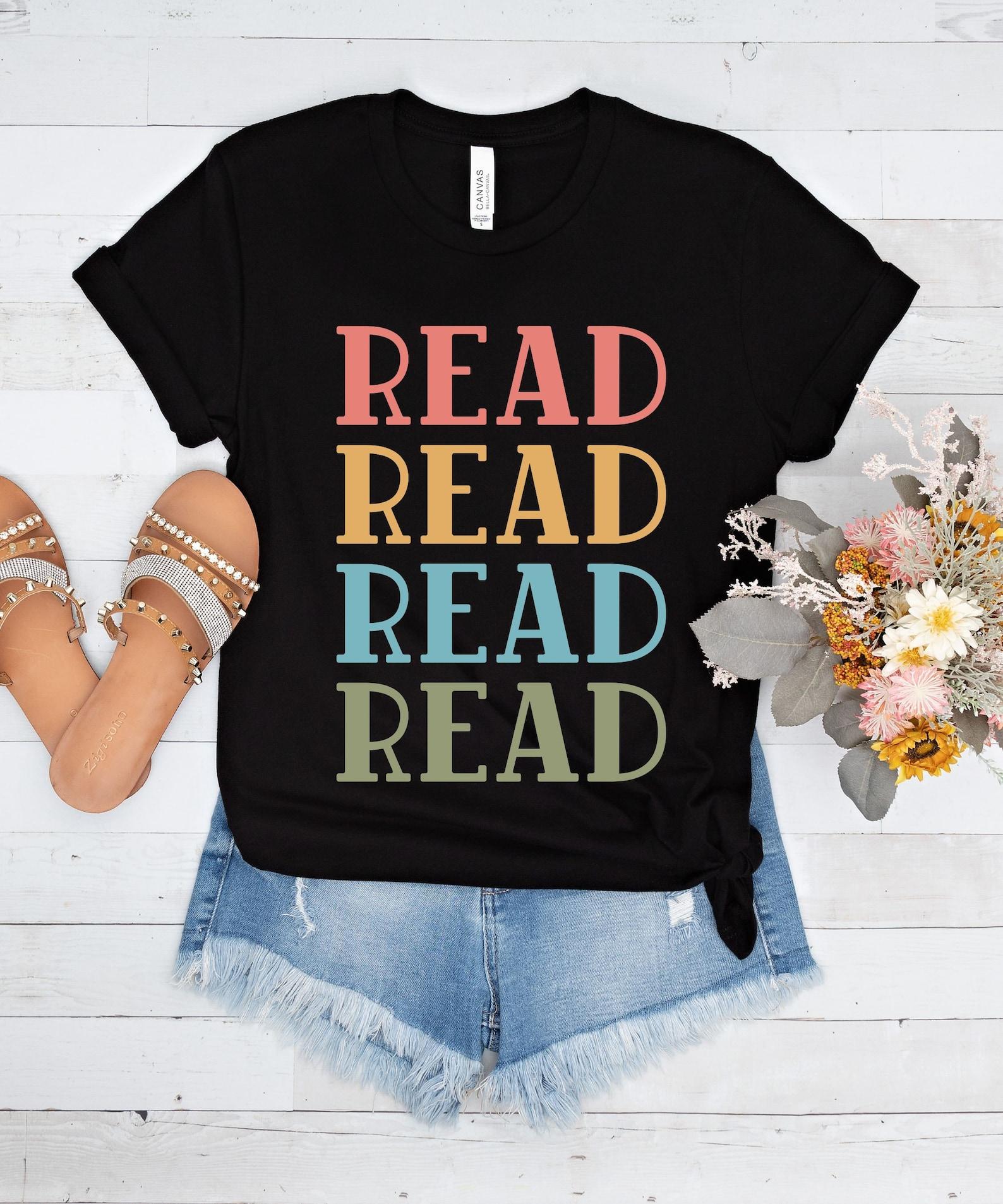 read read read read, book lover tee, book lovers tshirt, teachers gift, librarian gift, gift for him, educational gift 3XL