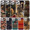 Housse souple motif tissu style africain pour iPhone 16 17 Air 15 14 Pro Max 16E Coque de téléphone 13 Mini 12 11 7 SE 8 Motif imprimé Ajustée