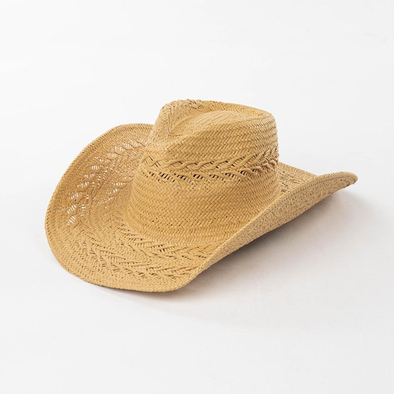 

Women Summer Hand-knitted Straw Sun Hat Fashion Wheat Ear Flower Papyrus Large Brim Cowboy Hat Sun Protection Jazz Straw Hat L 59cm верблюд