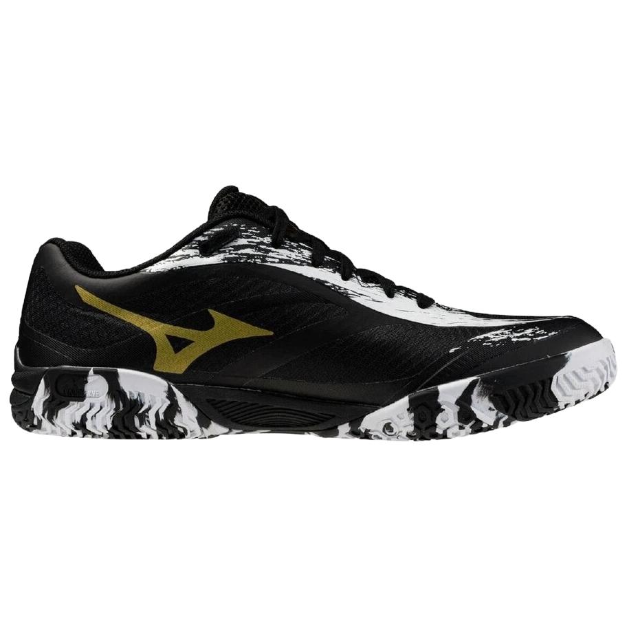 Mizuno Chaussures de Tennis de Table Wave Medal 8 Unisexes Basse Coupe Baskets Confortables Respirantes Blanc Noir 81GA258212
