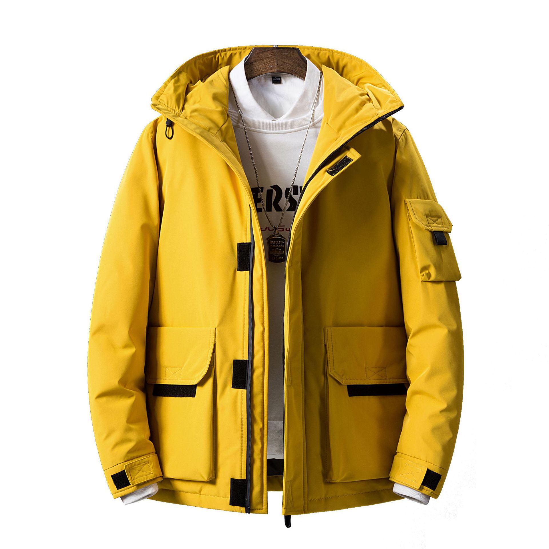 

Мужской пуховик зима 2025 новый укороченный пуховик из белого утиного пуха свободного кроя трендовая мужская одежда XXL оранжевый