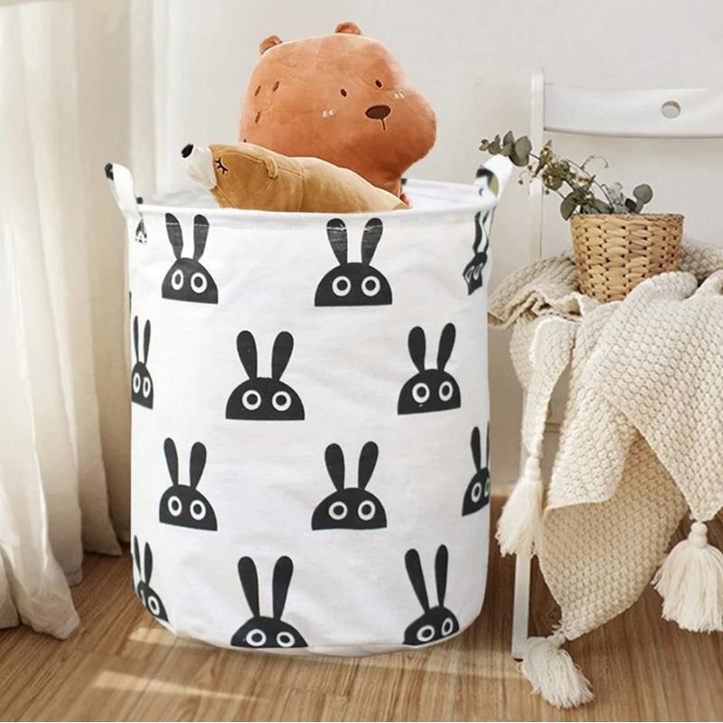 Folding Toy Basket Container Laundry Bag Bunnies Organizer 45 Cm