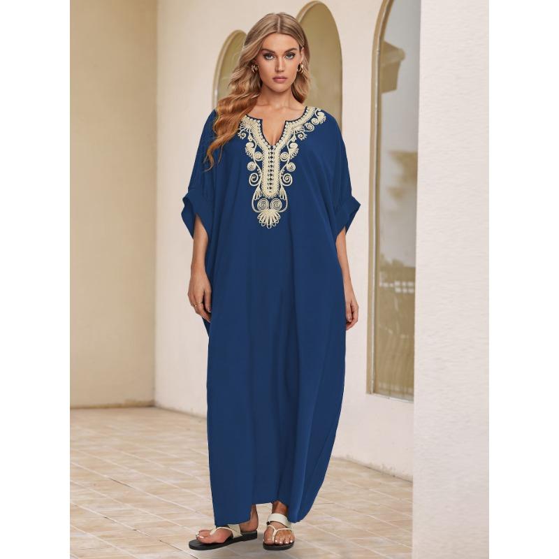 

Женская мода лето весна рукава 1/2 V-образный вырез свободная талия повседневные платья Size: One Size