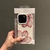 Coque de téléphone à motif de fleurs roses, texture litchi, pour iPhone 17 16 15 Pro Max 14 13 12 11 Pro 15 Plus 17 Air, Couvercle en Silicone