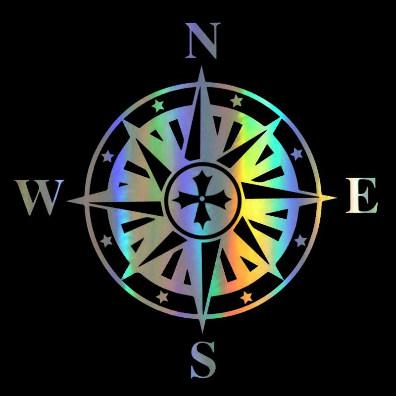Three Ratels Car Sticker NSWE Compass Funny Car Decal Reflective 3D Stickers On Car Warning Sign Vinyl Car Styling Accessories