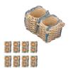 10PCS Miniature Rattan Basket Ornaments Simulation Basket Micro Landscape Bonsai Decoration