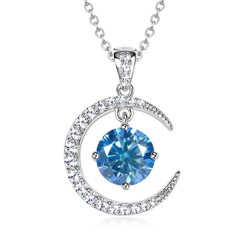 Sterling Silver Moissanite Necklace for Women High-end Design Pendant Niche Smart Clavicle Chain Female Fine Jewelry