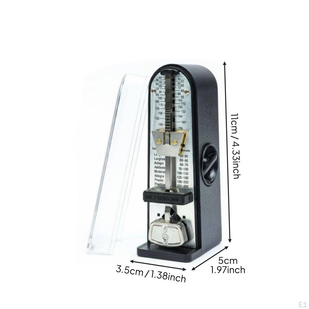 Mini Mechanical Metronome No Required Portable Tempo Counter Clear Scale Windup Beat Timer for