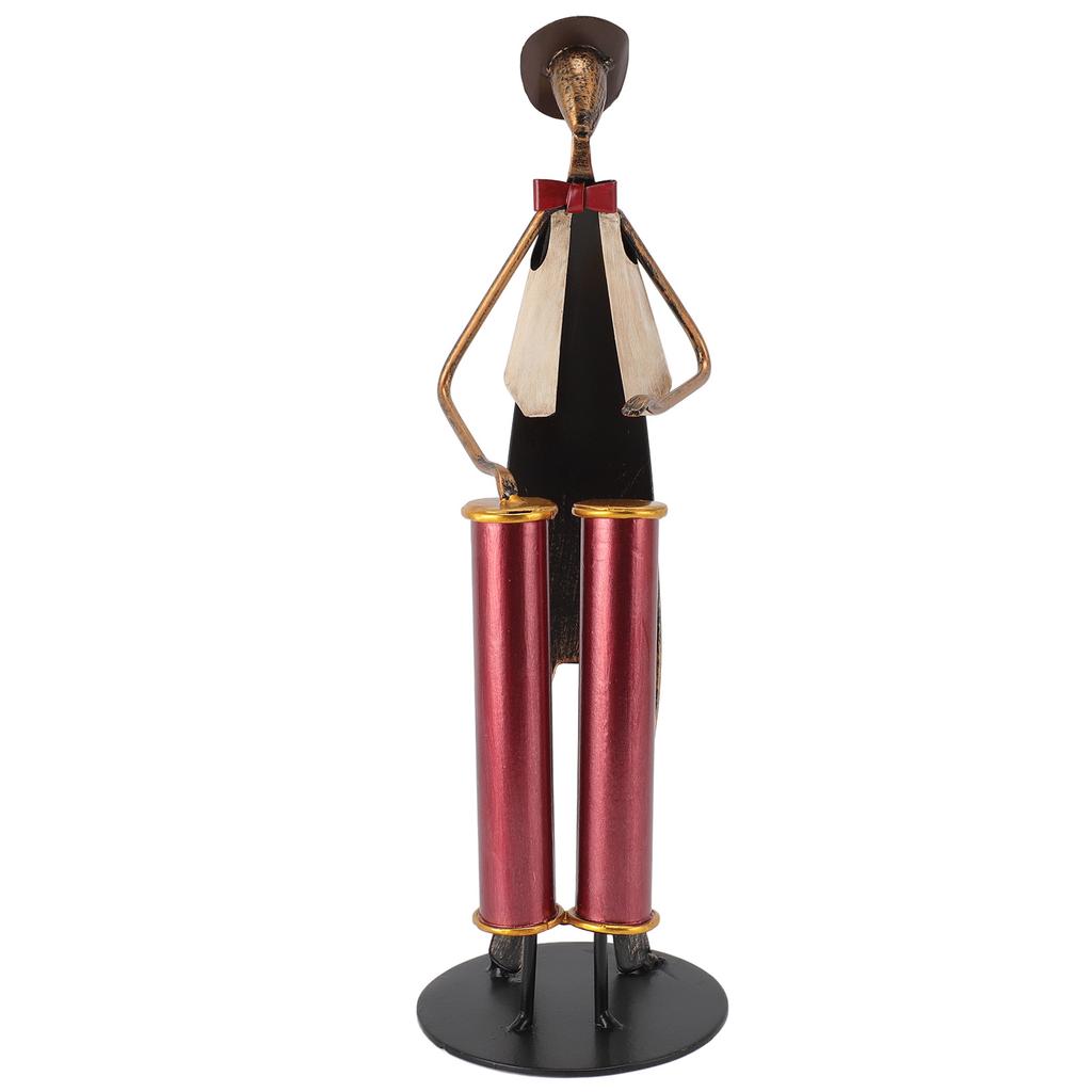 Drummer Statue Iron Drum Player Sculpture Exquisite Decorative Musical Instrument Player Figurine