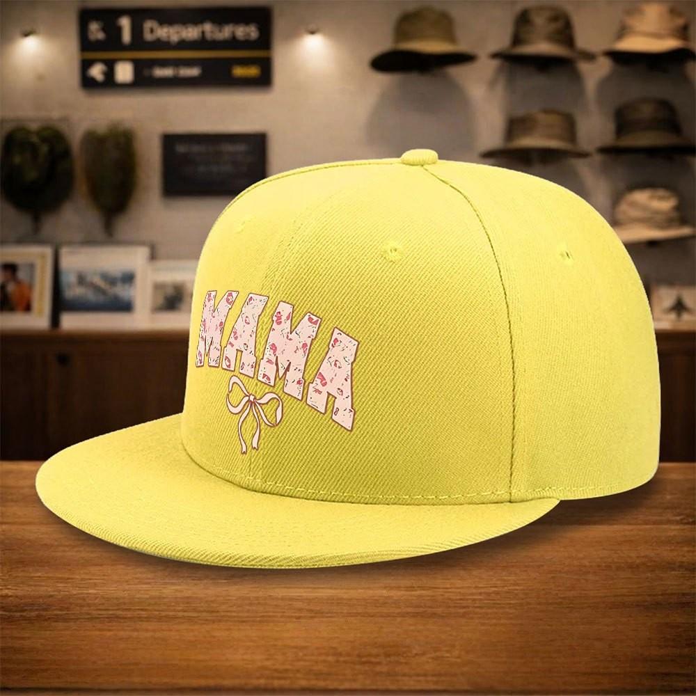 Mama Leopard Print Bow Baseball Cap Adjustable Polyester Snapback Hat Casual Streetwear for Adults