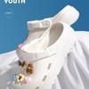Women's 2024 Anti-Slip Thick-Soled Beach Shoes: Closed-Toe, Hole Design, Half-Slippers for Summer Outdoor Wear.