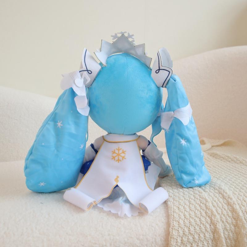 Snow Princess Dress Hatsune Miku Snowflake Crown Plush Toy Limit Plushies Japanese Style Cute Girl Collect Plushies Gift