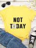 Not Today Daisy Print Women T Shirt Short Sleeve O Neck Loose Women Tshirt Ladies Tee Shirt Tops Camisetas Mujer