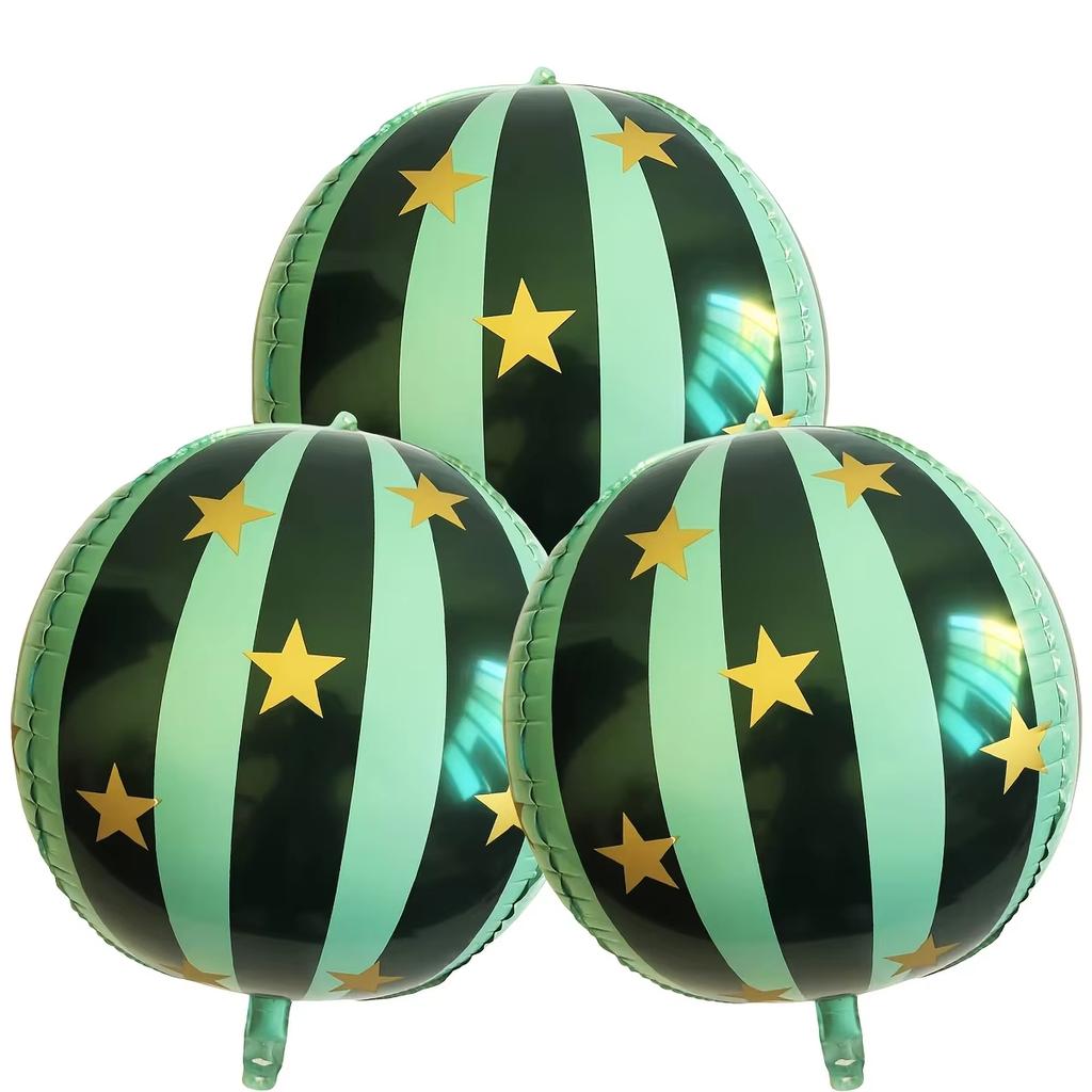 22 Inch 4D Striped Star Aluminum Film Balloon Ktv Mall Home School Decoration Diy Circus Party Supplies Kids Photo Booth Props