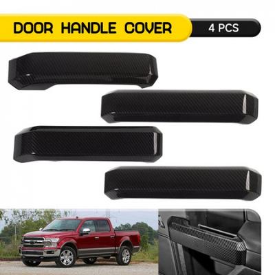 4PC Carbon Fiber Door Ide Covers Handles Set F150 F&R Trim Fit Ford 2015-