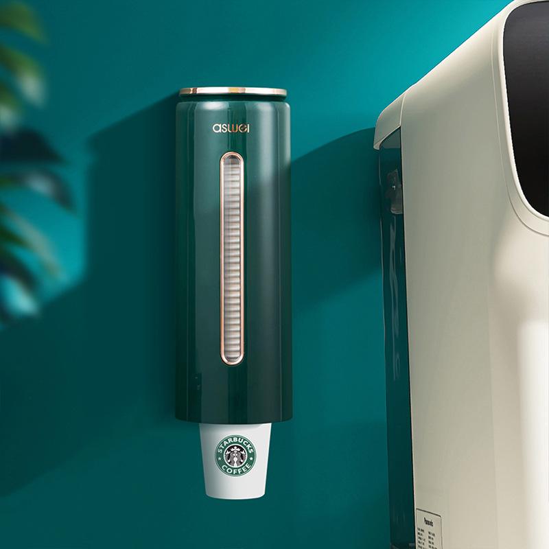 Einweg-Becherhalter, Pappbecher, automatischer Becherentferner, Wandmontage, Wasserbecher-Regal, Aufbewahrungsartefakt, Wasserspender-Aufbewahrungsbox