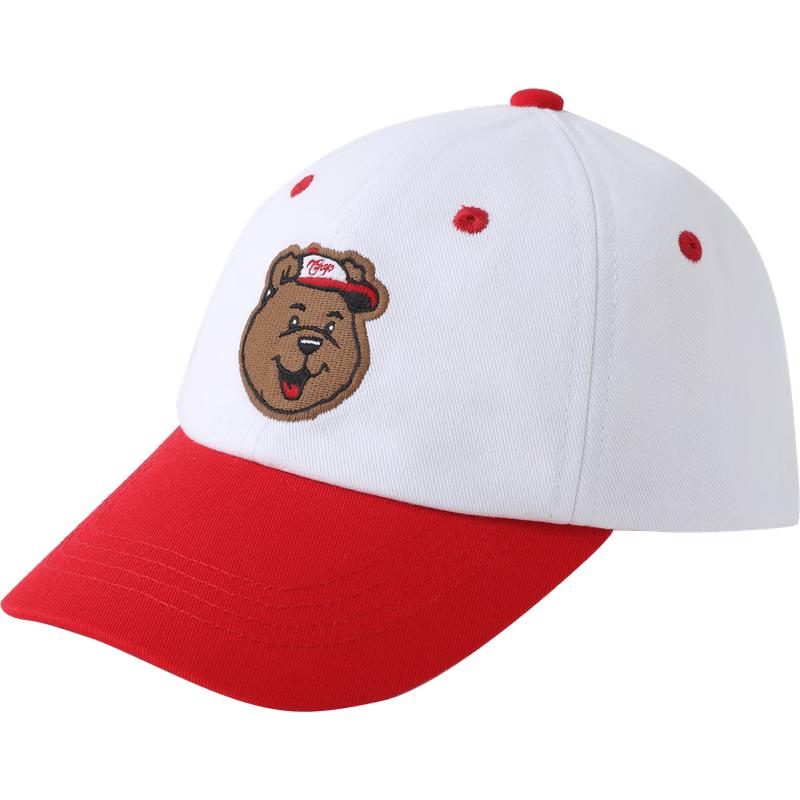 GAP Toddler Boys  Bear Embroidered Color Block Baseball Cap One Size красный