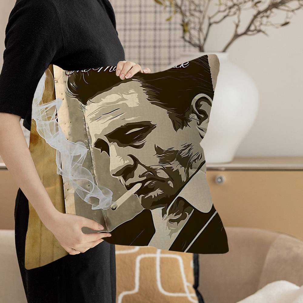 

Рок-группа Звезда Джонни Кэш Персонализированная наволочка Детская спальня Декор для дикой вечеринки Наволочка Подарок на день рождения ребенка Душ 12x12Inch